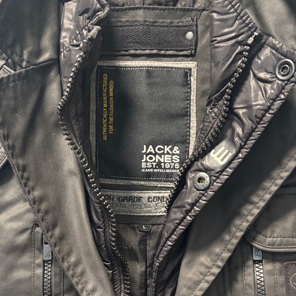 Jack & Jones Men's Black Military Jacket - Picture 2 of 3